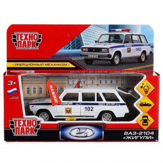 Модель ВАЗ-2104 Жигули Полиция белый Технопарк в коробке Модель ВАЗ-2104 Жигули Полиция белый Технопарк в коробке