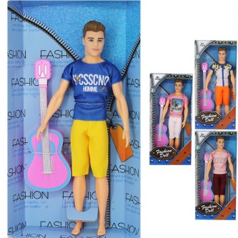 Кукла Кен с гитарой в коробке