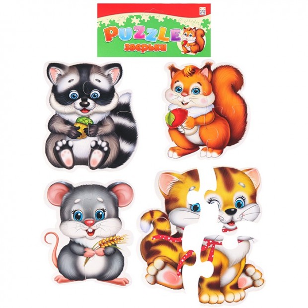 Пазл мягкие для малышей Зверьки П-5421 Пазл мягкие для малышей Зверьки П-5421