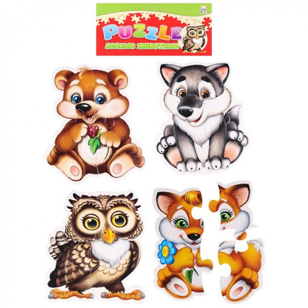 Пазл мягкие для малышей Лесные животные П-5419 Пазл мягкие для малышей Лесные животные П-5419