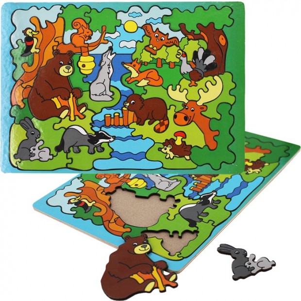 Деревянный пазл Лесные Животные Деревянный пазл Лесные Животные