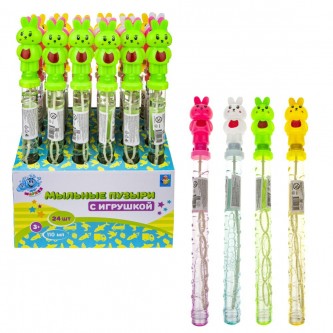 Мыльные пузыри Т19892 Мы-шарики! колба с игрушкой кролик 110 мл, в д/б 1toy Мыльные пузыри Т19892 Мы-шарики! колба с игрушкой кролик 110 мл, в д/б 1toy