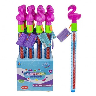 Мыльные пузыри Т19959 Мы-шарики! Гигантские с раскладным элементом Фламинго 165 см 1toy