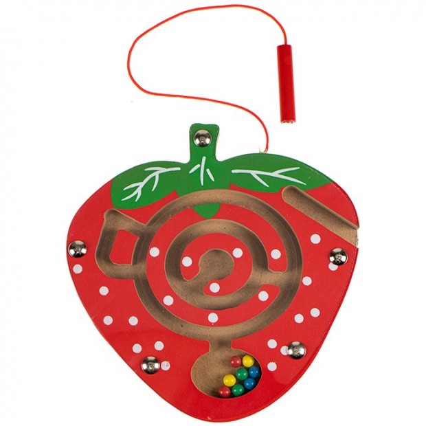 Деревянный лабиринт с шариками Клубника 14,5х14,5 AN02786 Деревянный лабиринт с шариками Клубника 14,5х14,5 AN02786