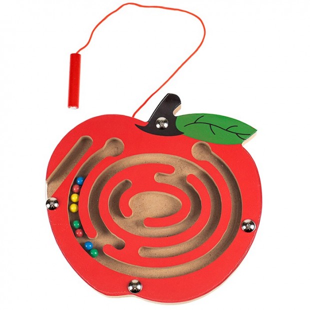 Деревянный лабиринт с шариками Яблоко 15х14,5 AN02782 Деревянный лабиринт с шариками Яблоко 15х14,5 AN02782