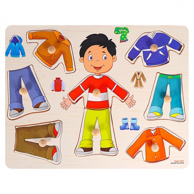 Деревянная рамка вкладыш Одевашка.Мальчик Деревянная рамка вкладыш Одевашка.Мальчик