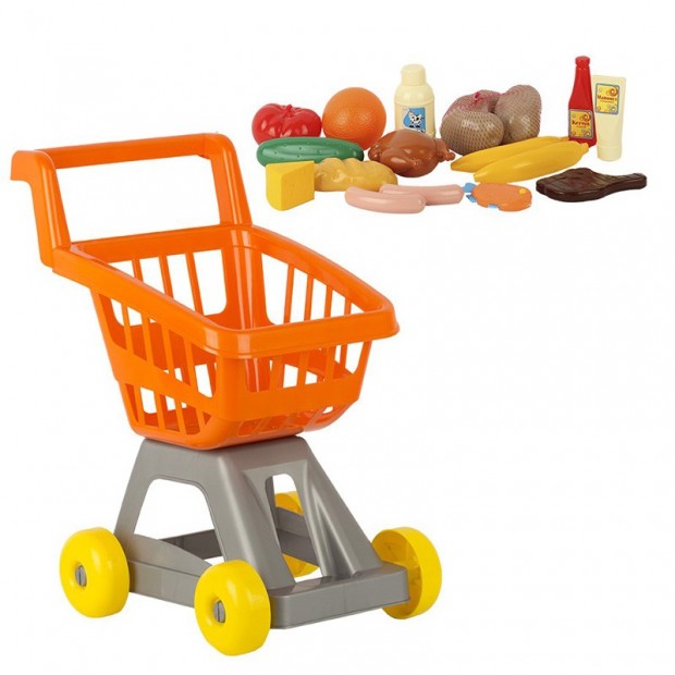 Тележка для супермаркета с продуктами Тележка для супермаркета с продуктами