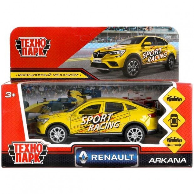 Модель  RENAULT ARKANA спорт желтая Технопарк в коробке
