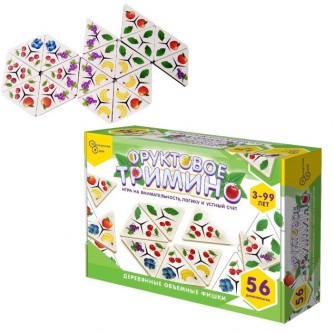 Деревянное Фруктовое тримино (треугольное домино) 8343 Деревянное Фруктовое тримино (треугольное домино) 8343