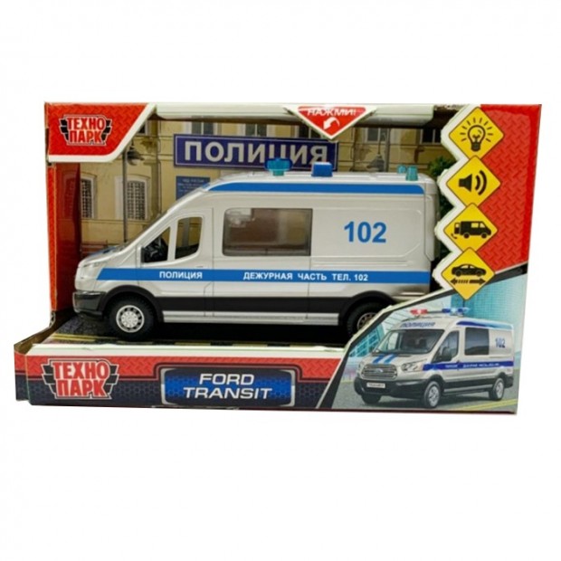 Модель TRANSITVAN-16PLPOL-SR Ford Transit СкораяПолицияТехнопарк в коробке