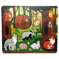 Деревянная Рамка вкладыш Кто живет в лесу? 10 деталей 8410 Деревянная Рамка вкладыш Кто живет в лесу? 10 деталей 8410