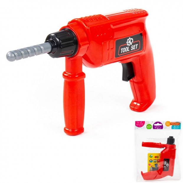 Дрель игрушечная красная в пакете 90461 Дрель игрушечная красная в пакете 90461