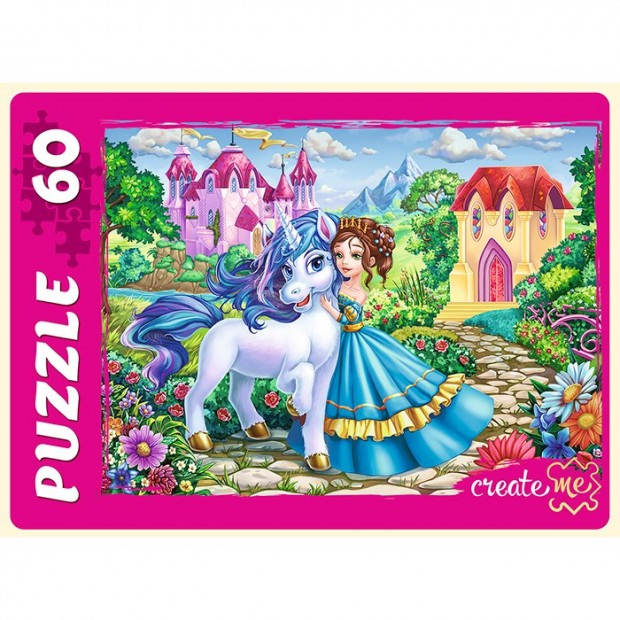 Пазл 60 Принцесса и единорог №4 П60-7649 Пазл 60 Принцесса и единорог №4 П60-7649