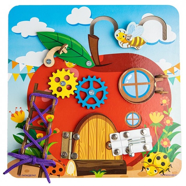 Деревянный Бизиборд Бизи-Яблоко БЗ-001 Деревянный Бизиборд Бизи-Яблоко БЗ-001