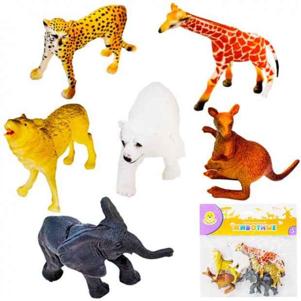 Набор животных Levatoys Дикие в пакете FCJ0556343 Набор животных Levatoys Дикие в пакете FCJ0556343