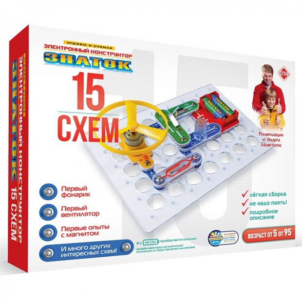 Электронный конструктор ЗНАТОК 15 схем ZP-70818 Электронный конструктор ЗНАТОК 15 схем ZP-70818