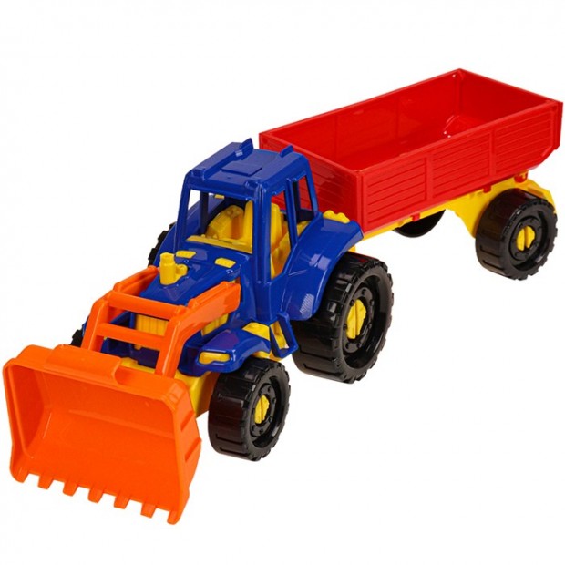 Трактор Иван Бульдозер с бортовым прицепом Классический И-2394 Трактор Иван Бульдозер с бортовым прицепом Классический И-2394