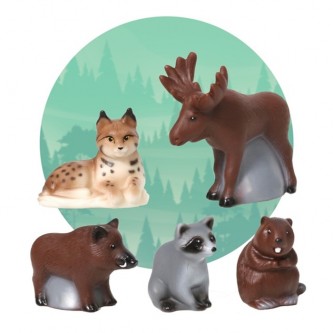 Набор резиновых игрушек Животные тайги и леса В4196