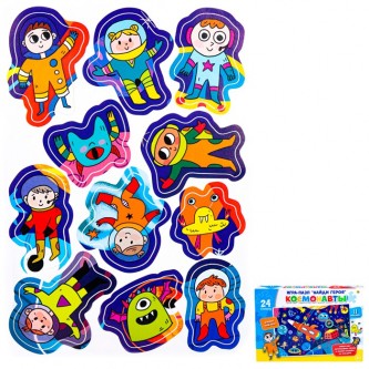 Пазл с наклейками Найди героя Пазл с наклейками Найди героя