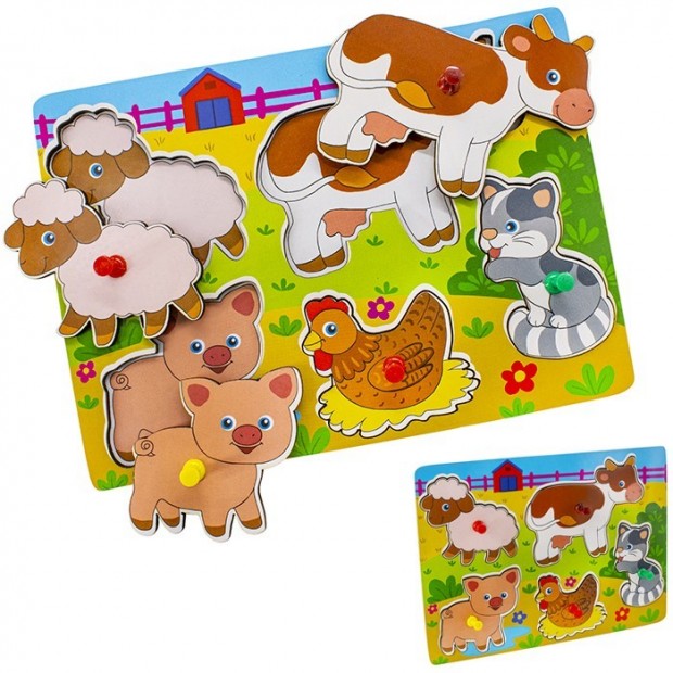 Деревянная Рамка вкладыш Домашние Животные Деревянная Рамка вкладыш Домашние Животные