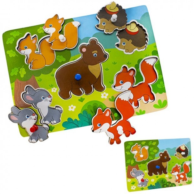 Деревянная Рамка вкладыш Лесные Животные /Арбо/ Деревянная Рамка вкладыш Лесные Животные /Арбо/