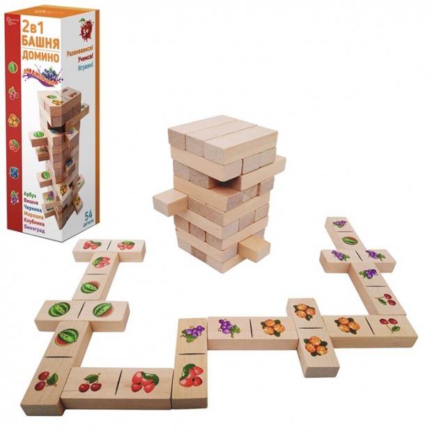 Игра Джанга Башня+Домино 2 в 1 Ягодный микс 8400 Игра Джанга Башня+Домино 2 в 1 Ягодный микс 8400