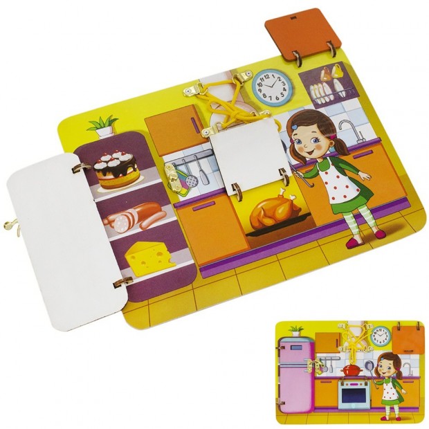 Деревянный Бизиборд Мамина помощница БП-00000352 Деревянный Бизиборд Мамина помощница БП-00000352