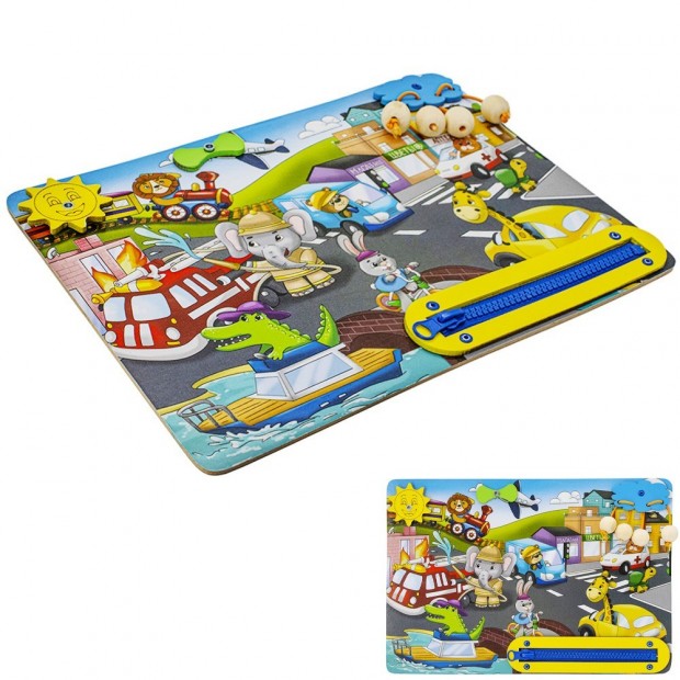 Деревянный Бизиборд Городок БП-00000354 Деревянный Бизиборд Городок БП-00000354