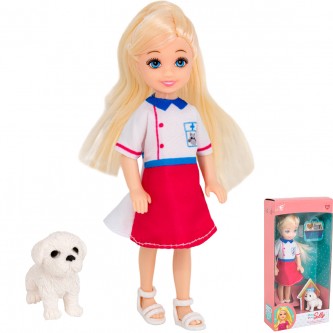 Кукла малышка с питомцем в коробке