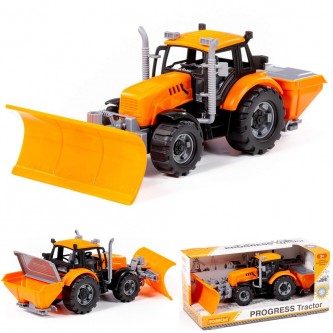 Трактор "Прогресс" снегоуборочный инерционный оранжевый в коробке 91772