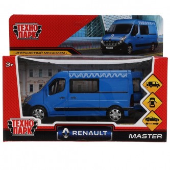 Модель MASTER-14MOS-BU RENAULT Master МИКРОАВТОБУС 14 см,инерц,синий Технопарк в коробке