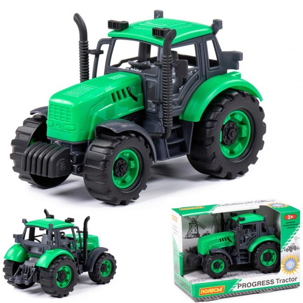 Трактор "Прогресс" инерционный зелёный (в коробке) 91222