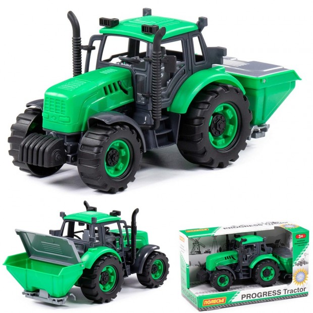 Трактор "Прогресс" сельскохозяйственный инерционный зелёный (в коробке) 91239 Трактор "Прогресс" сельскохозяйственный инерционный зелёный (в коробке) 91239