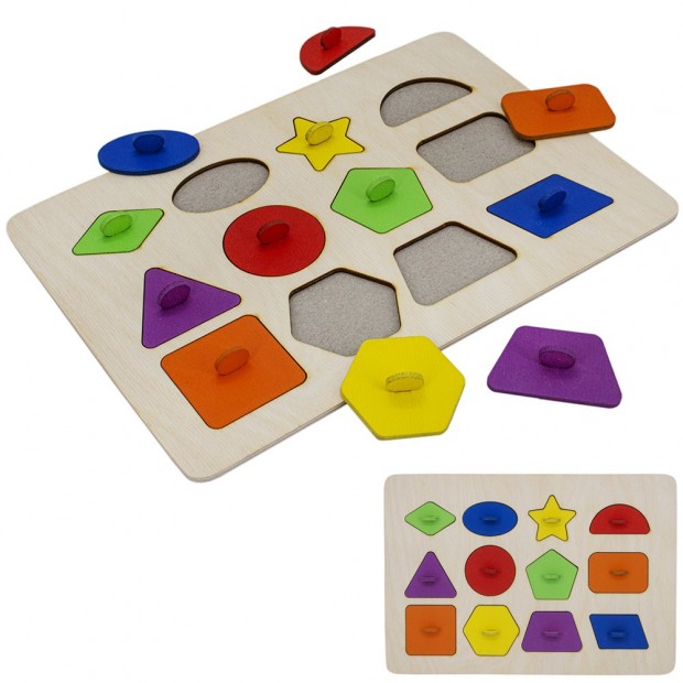 Деревянная Рамка вкладыш Геометрические фигуры ОА-00000021