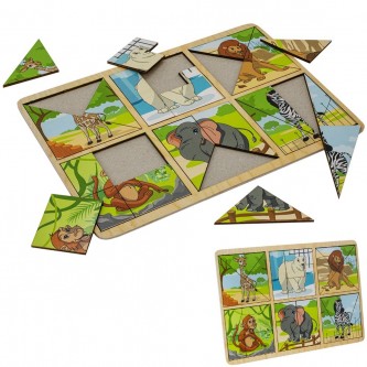Деревянная Карточки-пазл Зоопарк ОА-00000040 Деревянная Карточки-пазл Зоопарк ОА-00000040