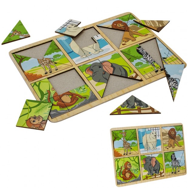 Деревянная Карточки-пазл Зоопарк ОА-00000040 Деревянная Карточки-пазл Зоопарк ОА-00000040