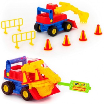 Автомобиль КонсТрак экскаватор колесный в сетке 9708 Автомобиль КонсТрак экскаватор колесный в сетке 9708