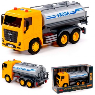 Автомобиль МАЗ поливочный инерционный со светом и звуком (в коробке) 94100 П-Е /8/ Автомобиль МАЗ поливочный инерционный со светом и звуком (в коробке) 94100 П-Е /8/