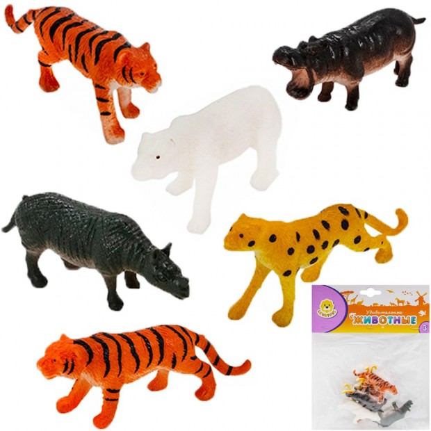 Набор животных Levatoys Дикие в пакете FCJ0747020 Набор животных Levatoys Дикие в пакете FCJ0747020