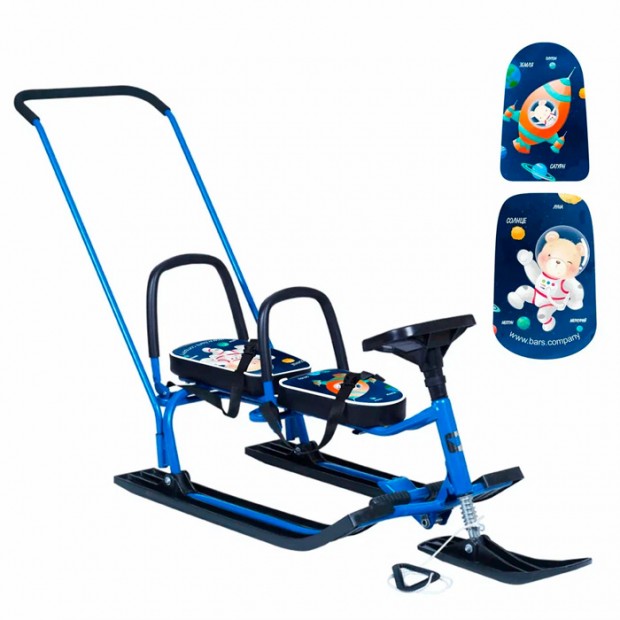 Снегокат 505 высокий SNOWKAT TWINS BABY PUSH для двоих, с 2 склад спинками П-обр толкатель Галактика Снегокат 505 высокий SNOWKAT TWINS BABY PUSH для двоих, с 2 склад спинками П-обр толкатель Галактика