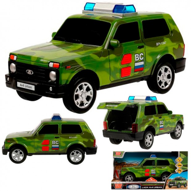 Модель URBANBLACK-20PLMIL-GN LADA 4x4 URBAN КАМУФЛЯЖ 19,5 см Технопарк  в коробке /36/