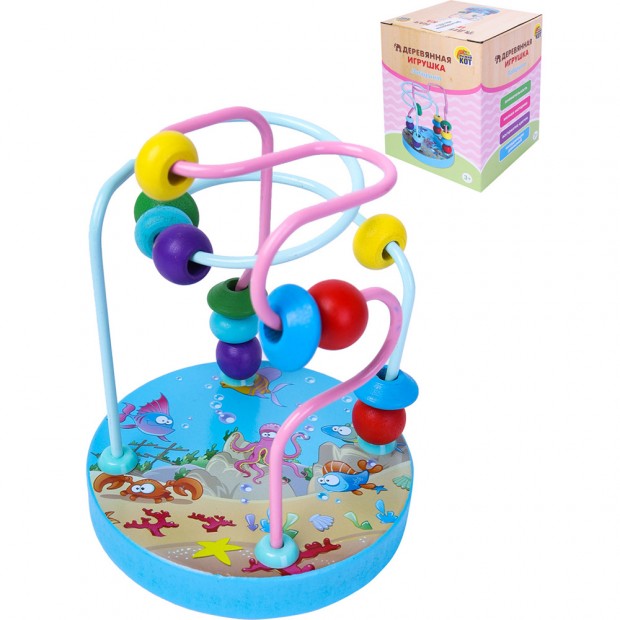 Деревянный Лабиринт Серпантин Морские жители ИД-5171 /50/ Деревянный Лабиринт Серпантин Морские жители ИД-5171 /50/