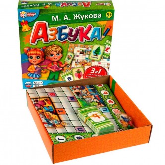 Игра Умка Азбука. М. А. Жукова. Обучающая настольная игра 3в1 