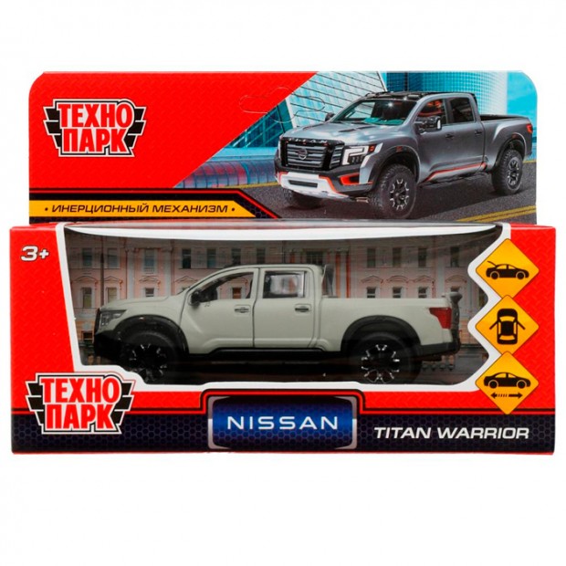 Модель TITAN-13MAT-GY NISSAN TITAN МАТОВЫЙ 12,5 см, двери, багаж, инерц, серый Технопарк в коробке /72/