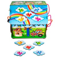 Деревянный Бизиборд Дом Весёлая ферма 112402 Деревянный Бизиборд Дом Весёлая ферма 112402