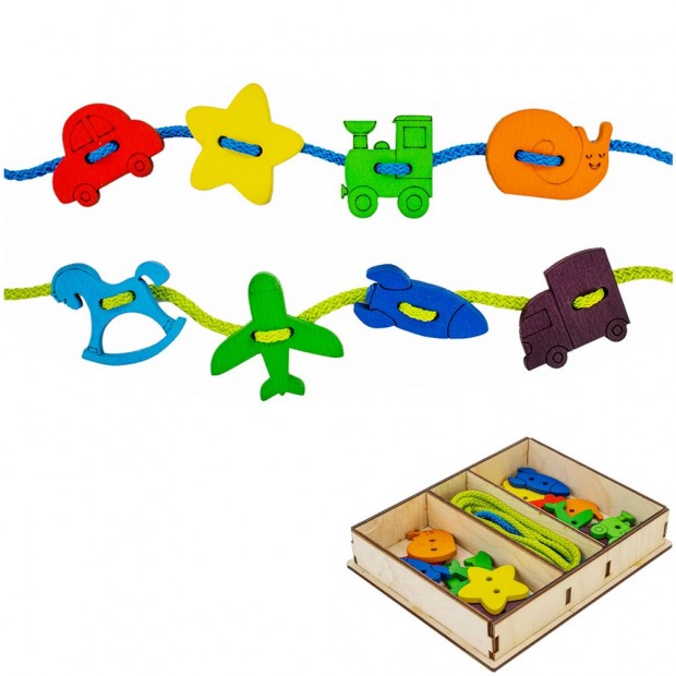 Деревянная Шнуровка Пуговки для мальчиков Деревянная Шнуровка Пуговки для мальчиков