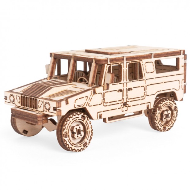 Деревянный Конструктор 3D Бронеавтомобиль Тайфун 0189 Деревянный Конструктор 3D Бронеавтомобиль Тайфун 0189