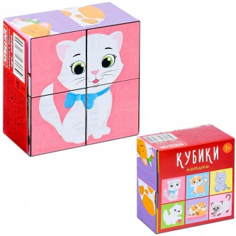 Кубики в картинках 4шт Котики 00870 Кубики в картинках 4шт Котики 00870
