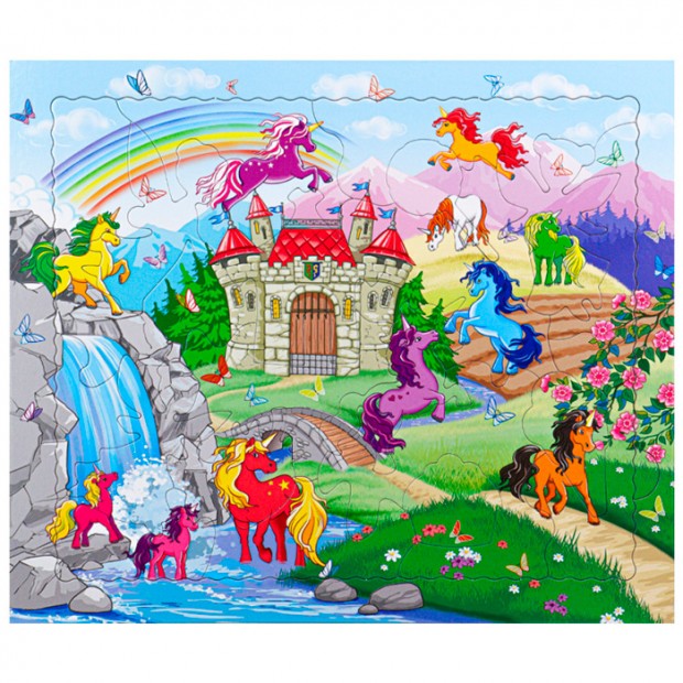 Пазл рамка с фигурными элементами Единороги П20-9359 Пазл рамка с фигурными элементами Единороги П20-9359