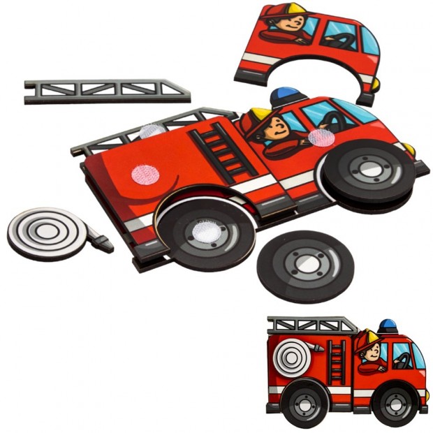 Деревянный конструктор на липучках Пожарная машина ОА-00000159 /Арбо/ Деревянный конструктор на липучках Пожарная машина ОА-00000159 /Арбо/